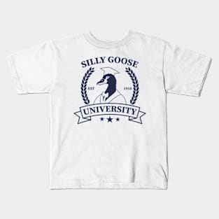 Silly Goose University Funny School Student Meme Kids T-Shirt